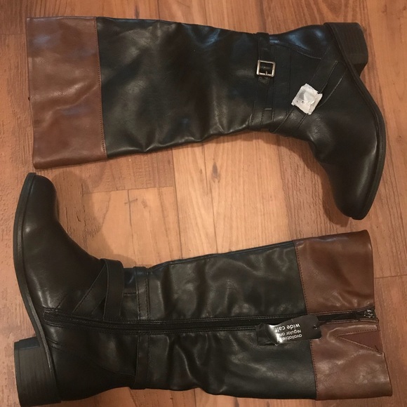 Two Tone Riding Boots - Picture 1 of 3